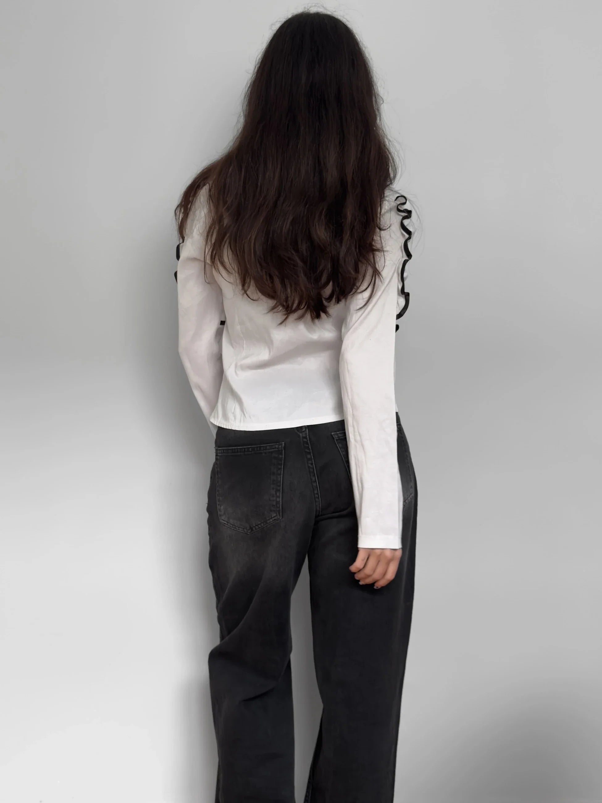 Ruffled Contrast Shirt
