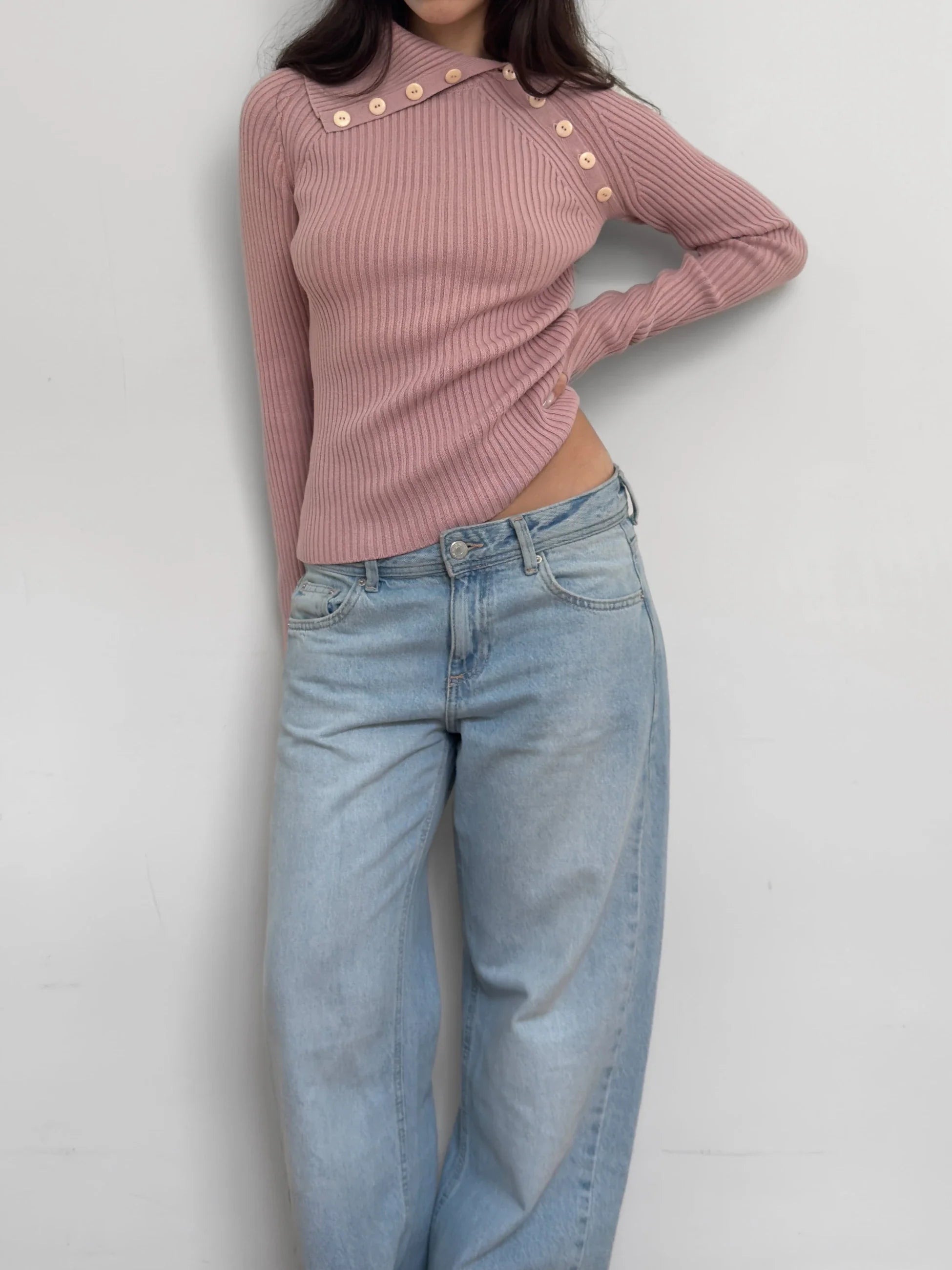 Pink Turtleneck Sweater