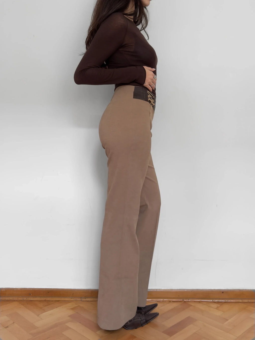 Suede-Look Trousers