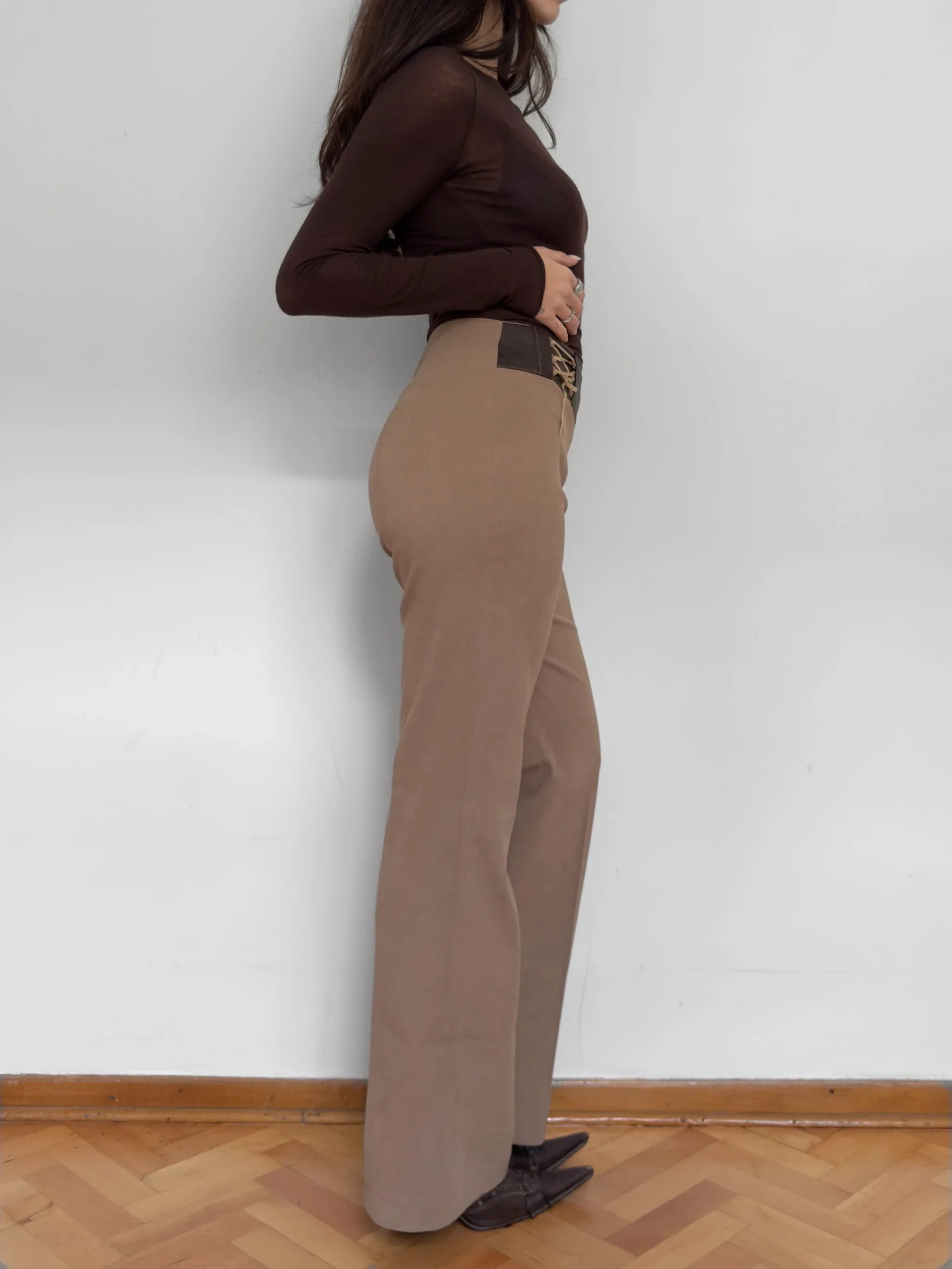 Suede-Look Trousers