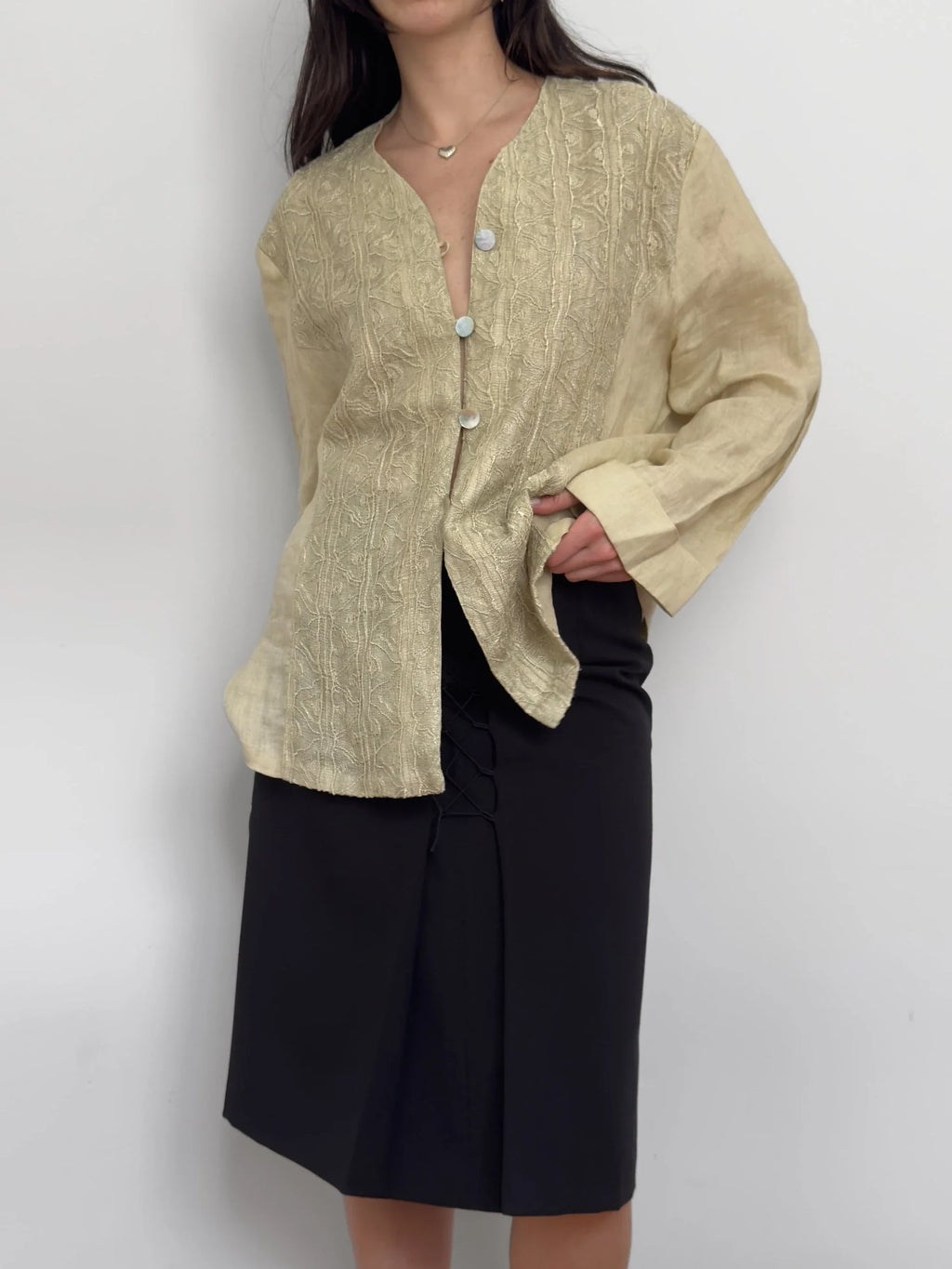 Embroidered Linen Shirt