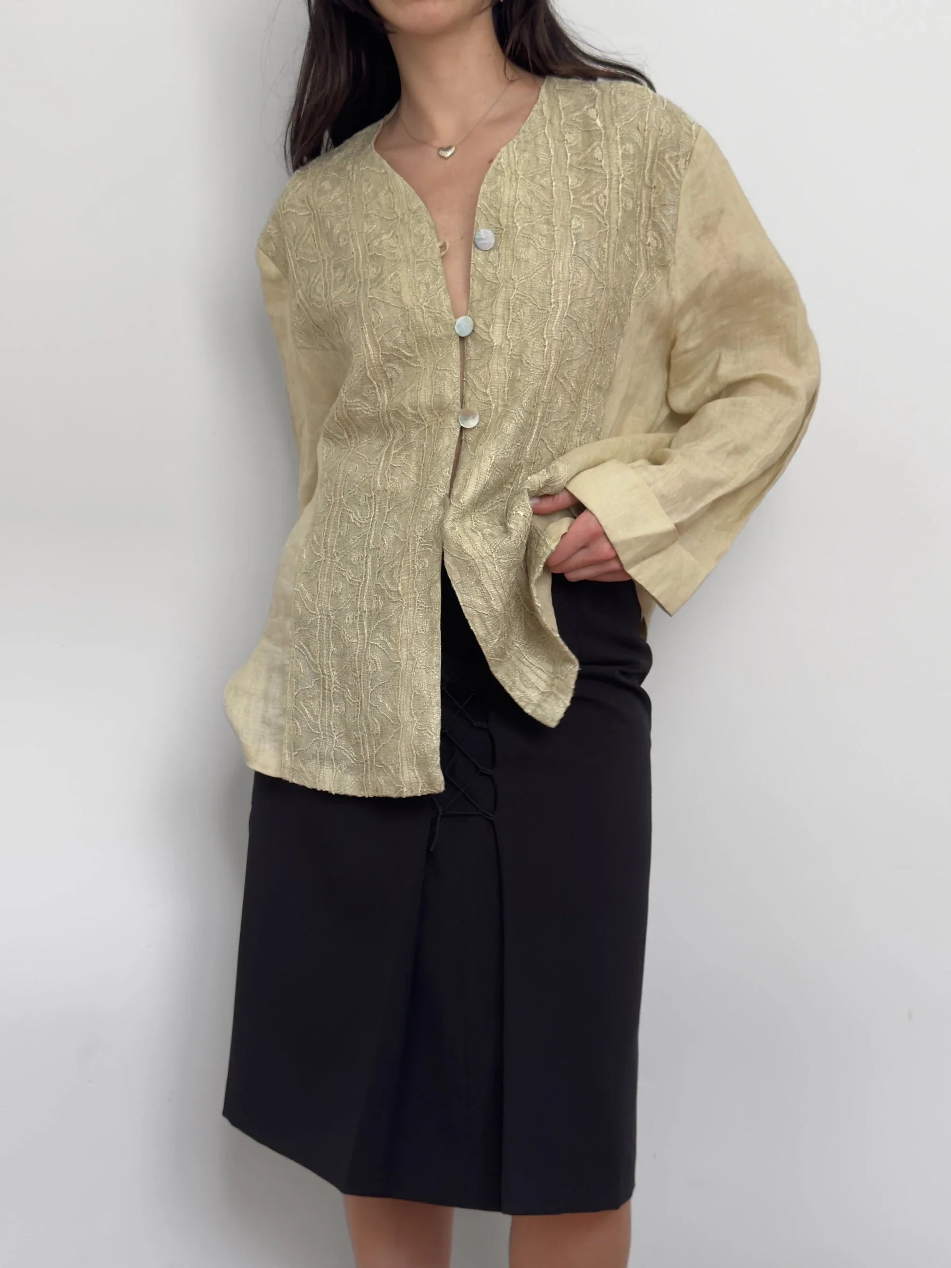 Embroidered Linen Shirt
