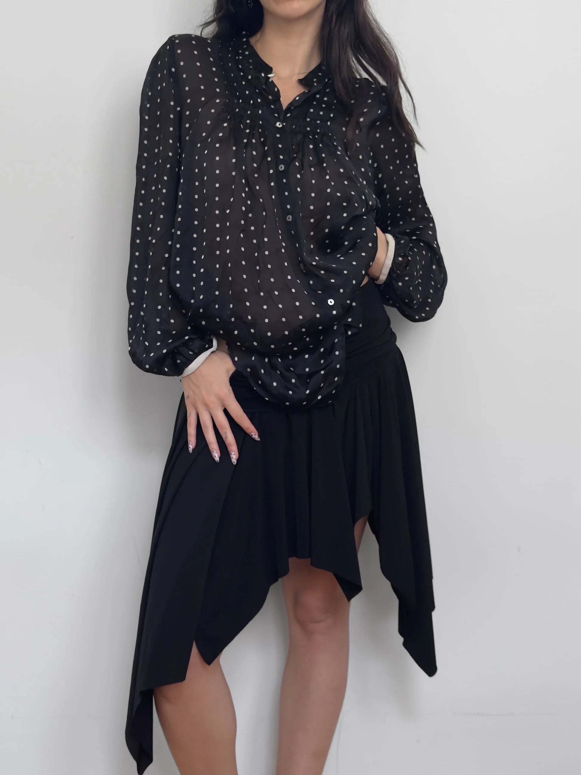Polka Dot Silk Shirt