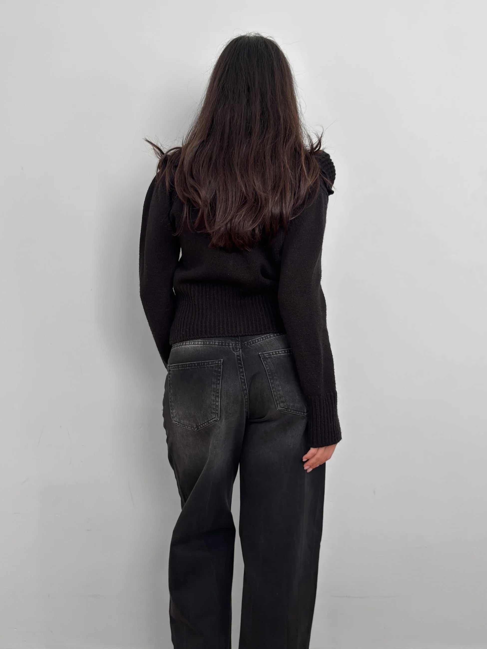 Black Wool Cardigan