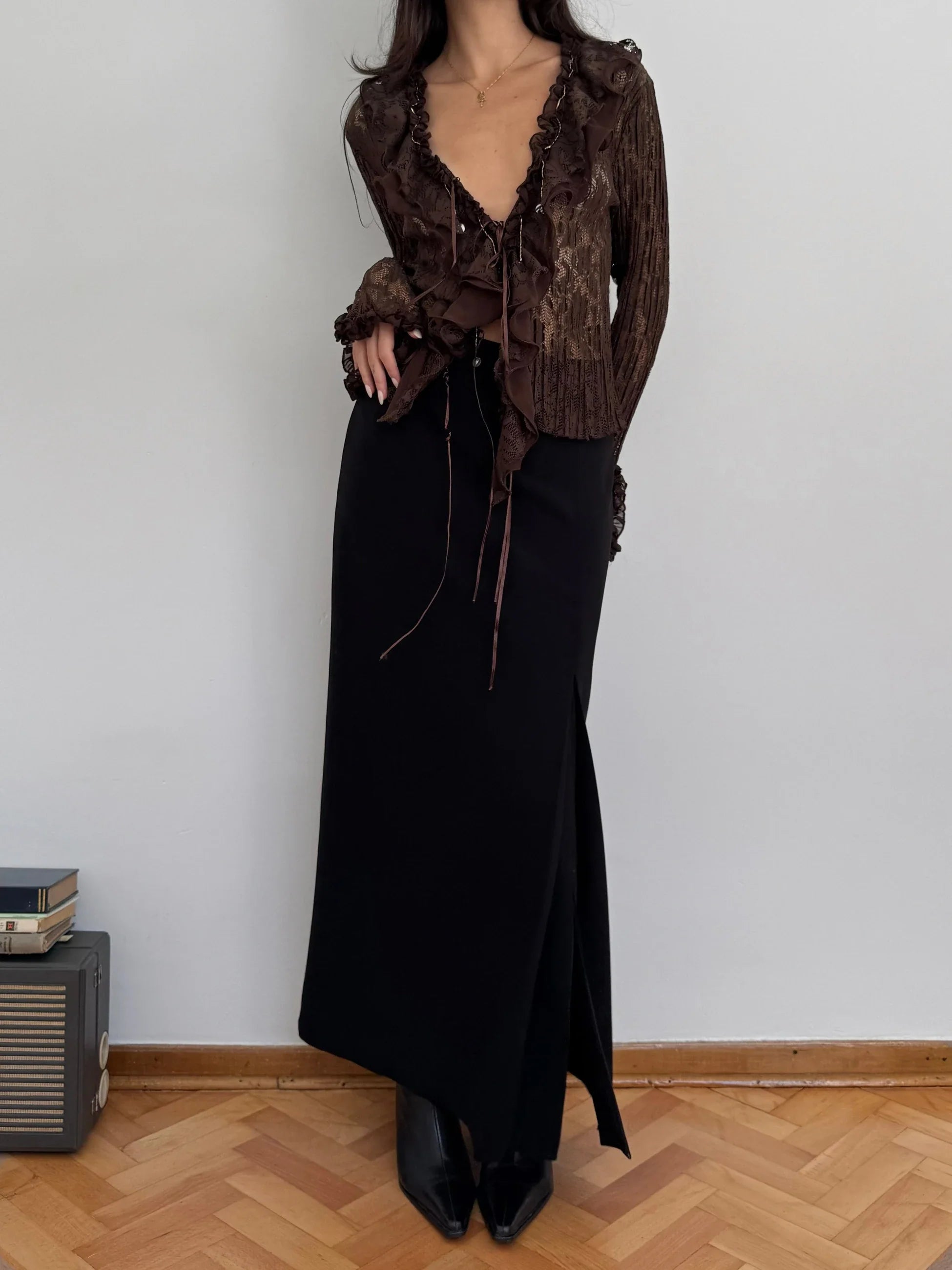 Brown Lace Blouse