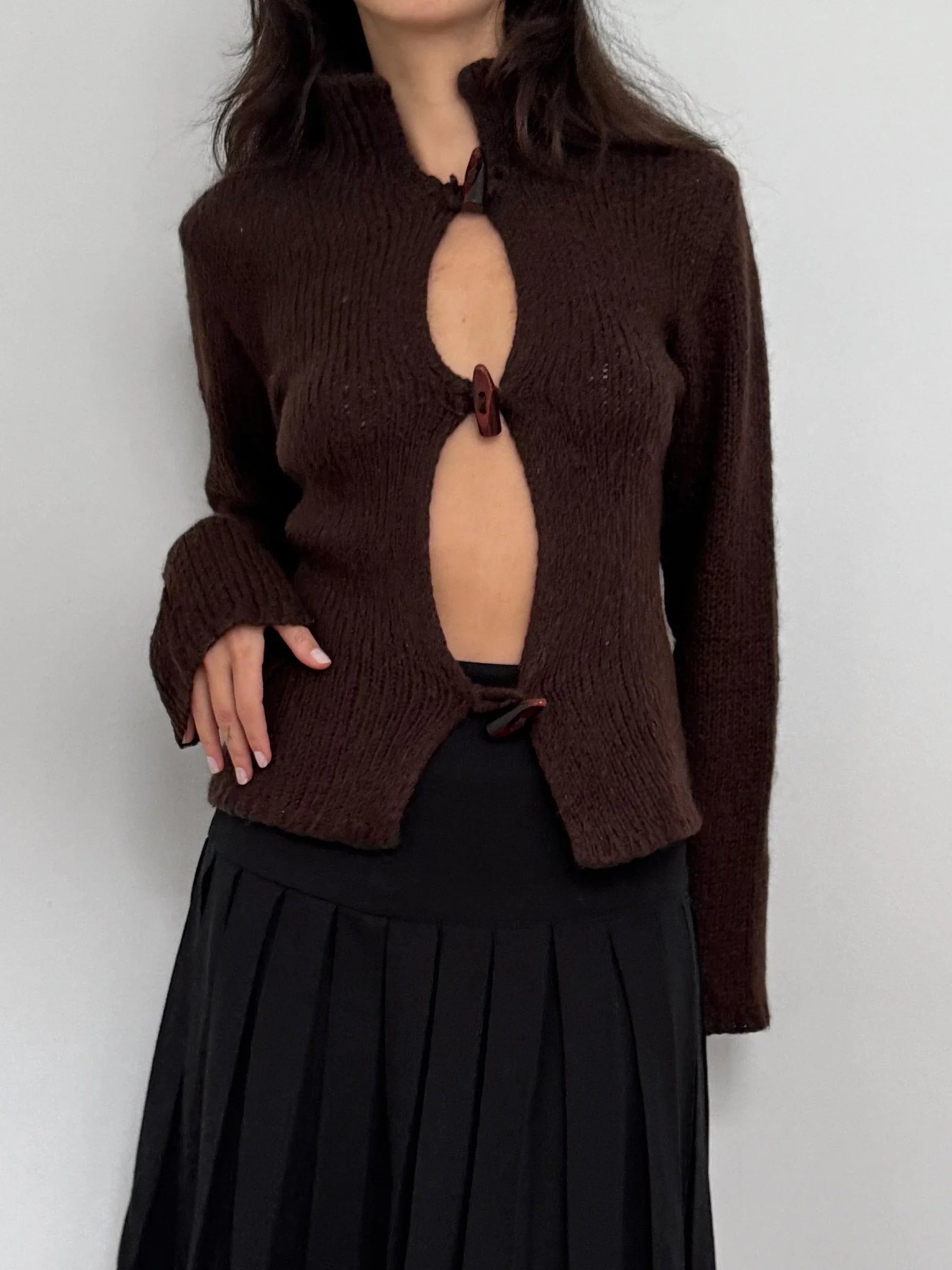 Brown Wool Cardigan