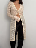 Cream Pointelle Mohair Cardigan