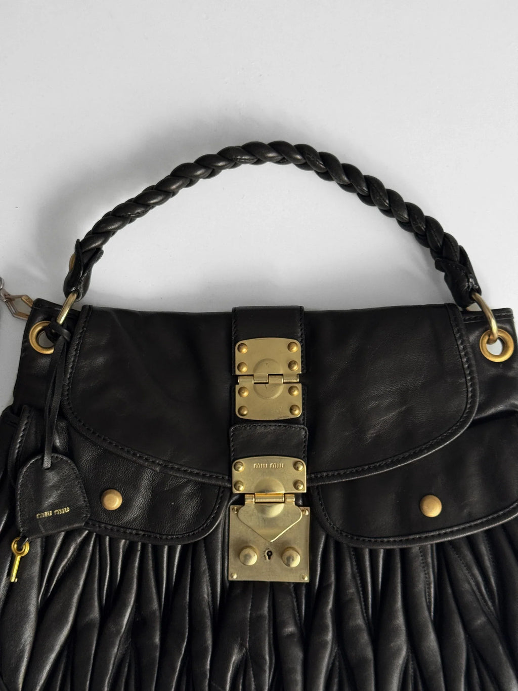 Miu Miu Coffer Matelassé Hobo Bag