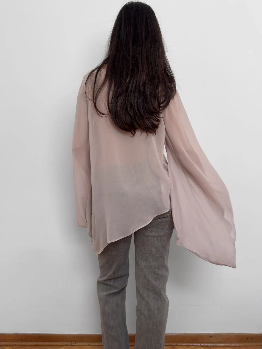 Asymmetric Tulle Blouse