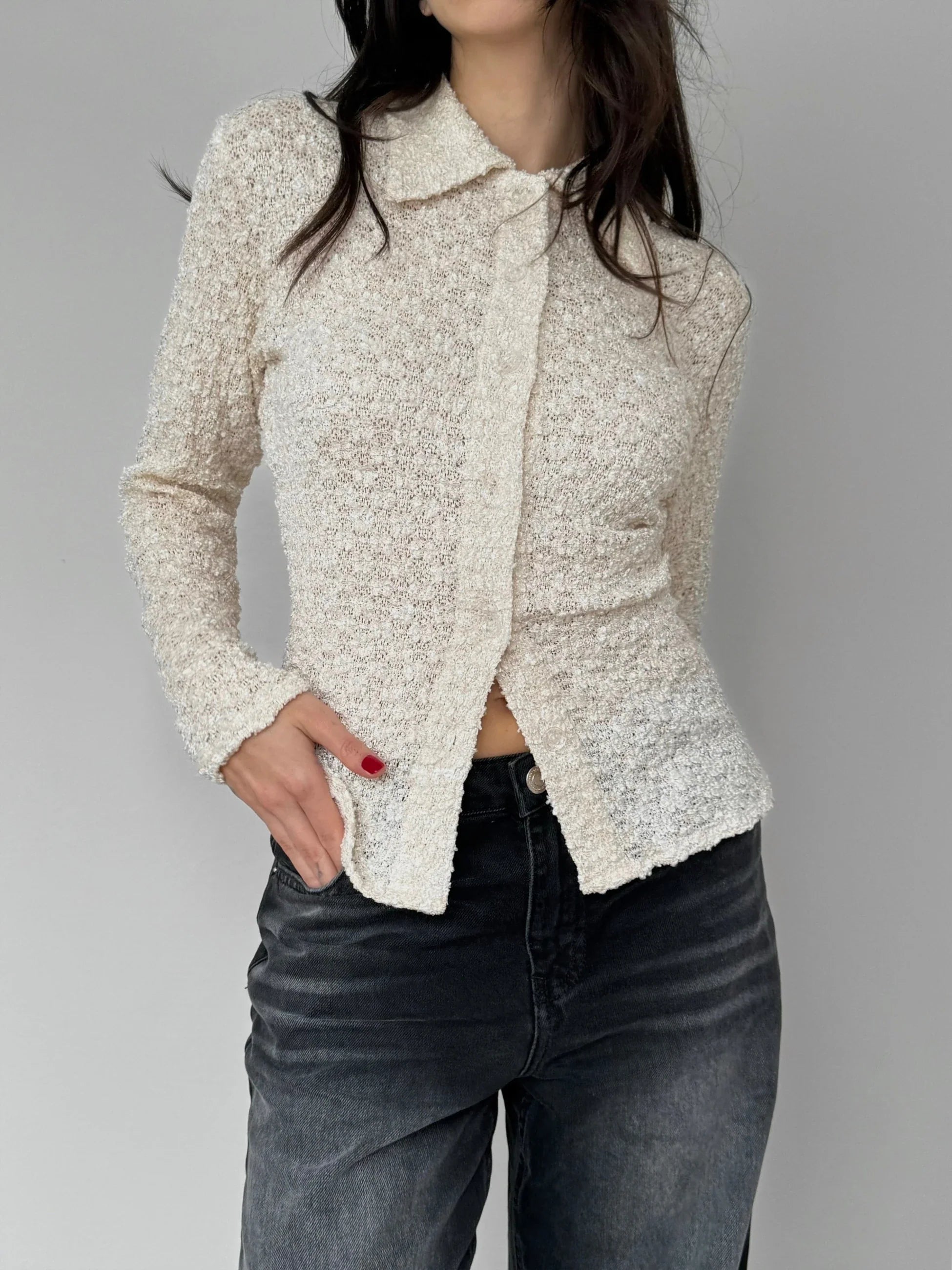 Cream Knit Shirt