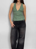 Green Striped Bustier