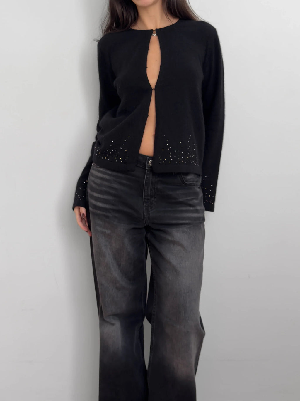 Black Wool Cardigan