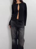Black Wool Cardigan