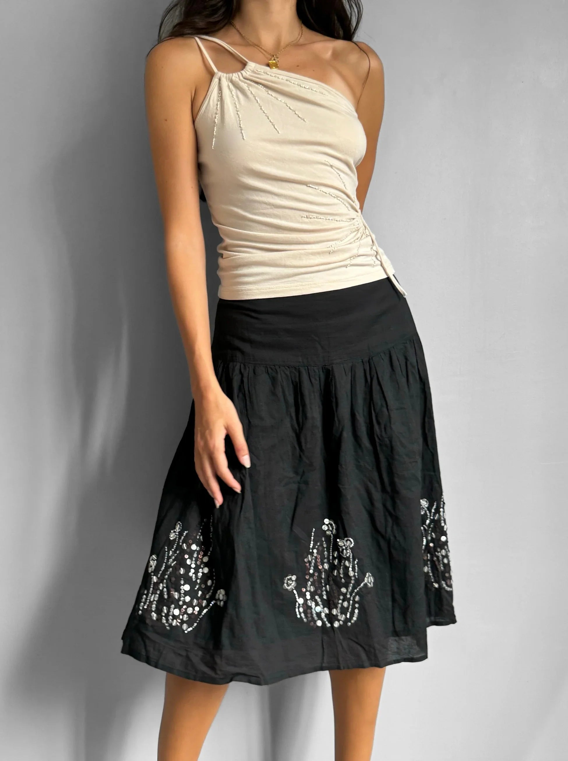 Sequin Midi Skirt
