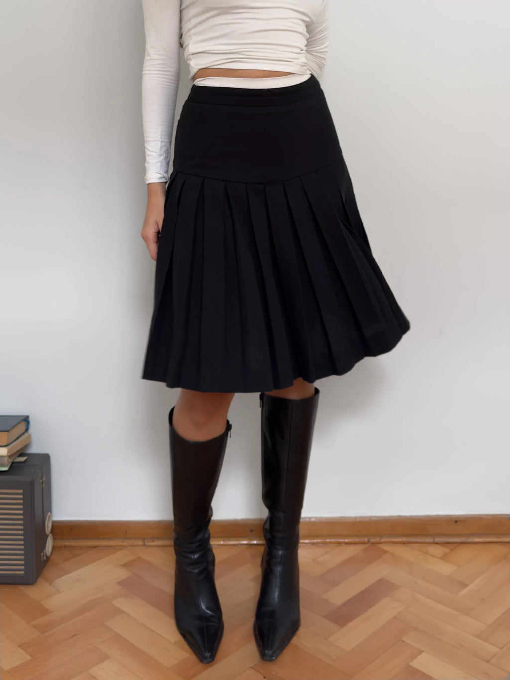 Black Pleated Skirt