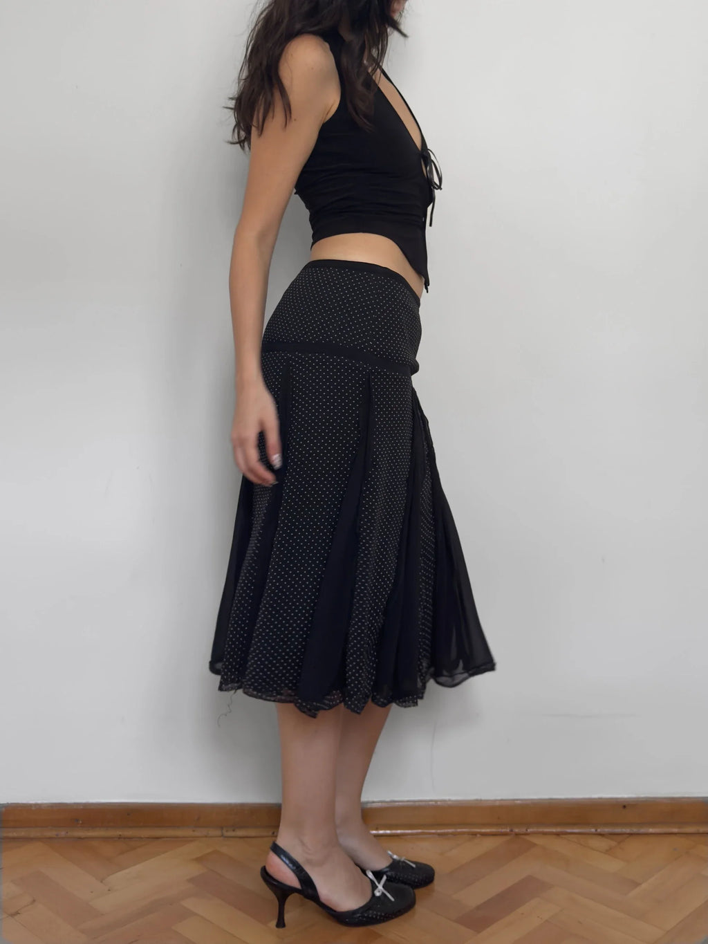 Polka Dot Chiffon Skirt