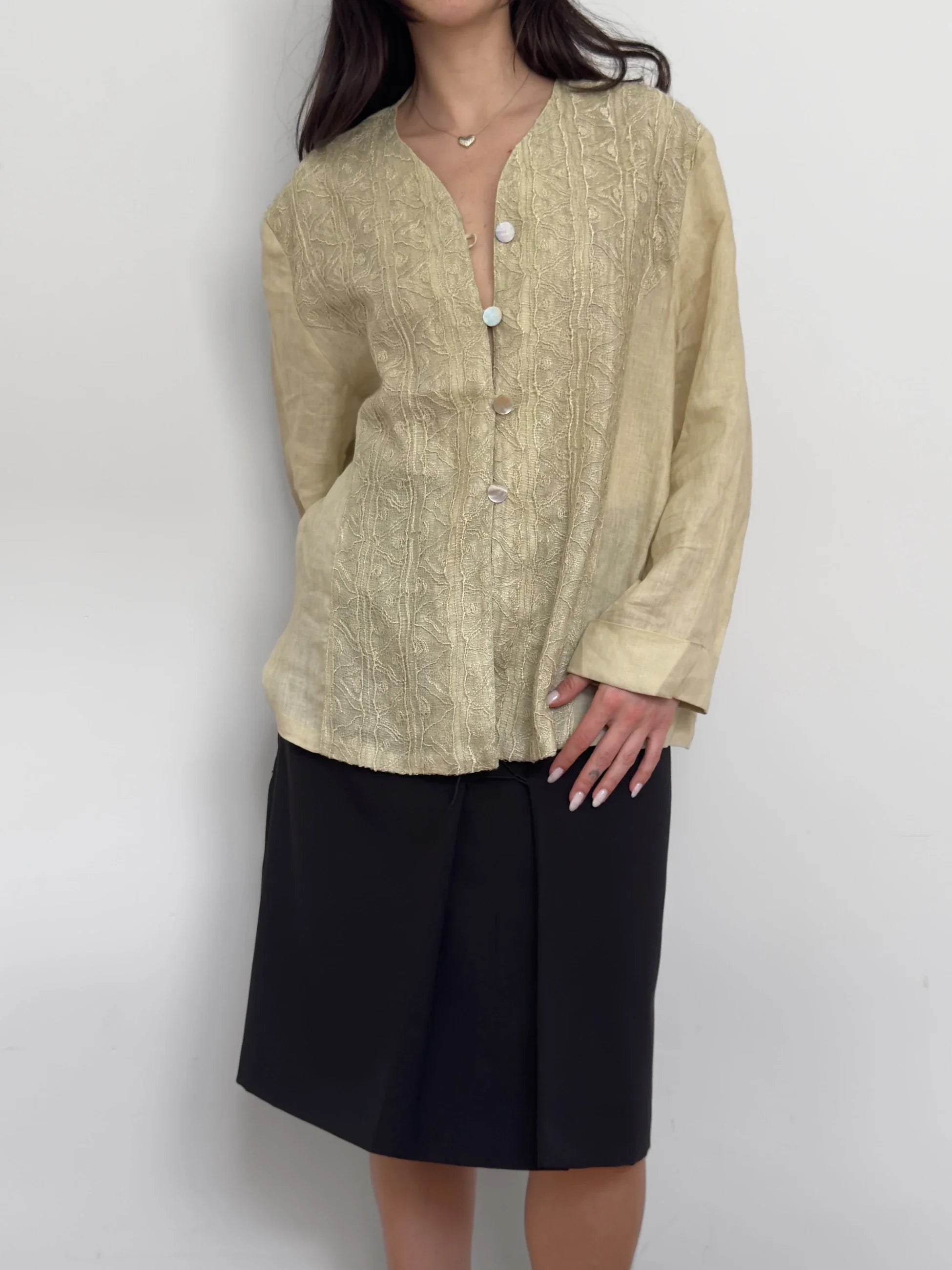 Embroidered Linen Shirt
