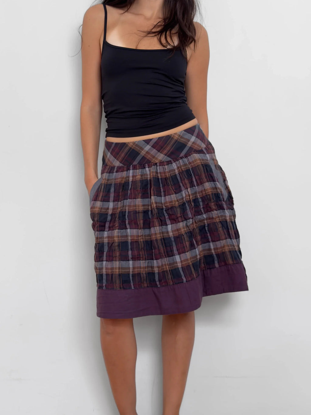 Checked Midi Skirt