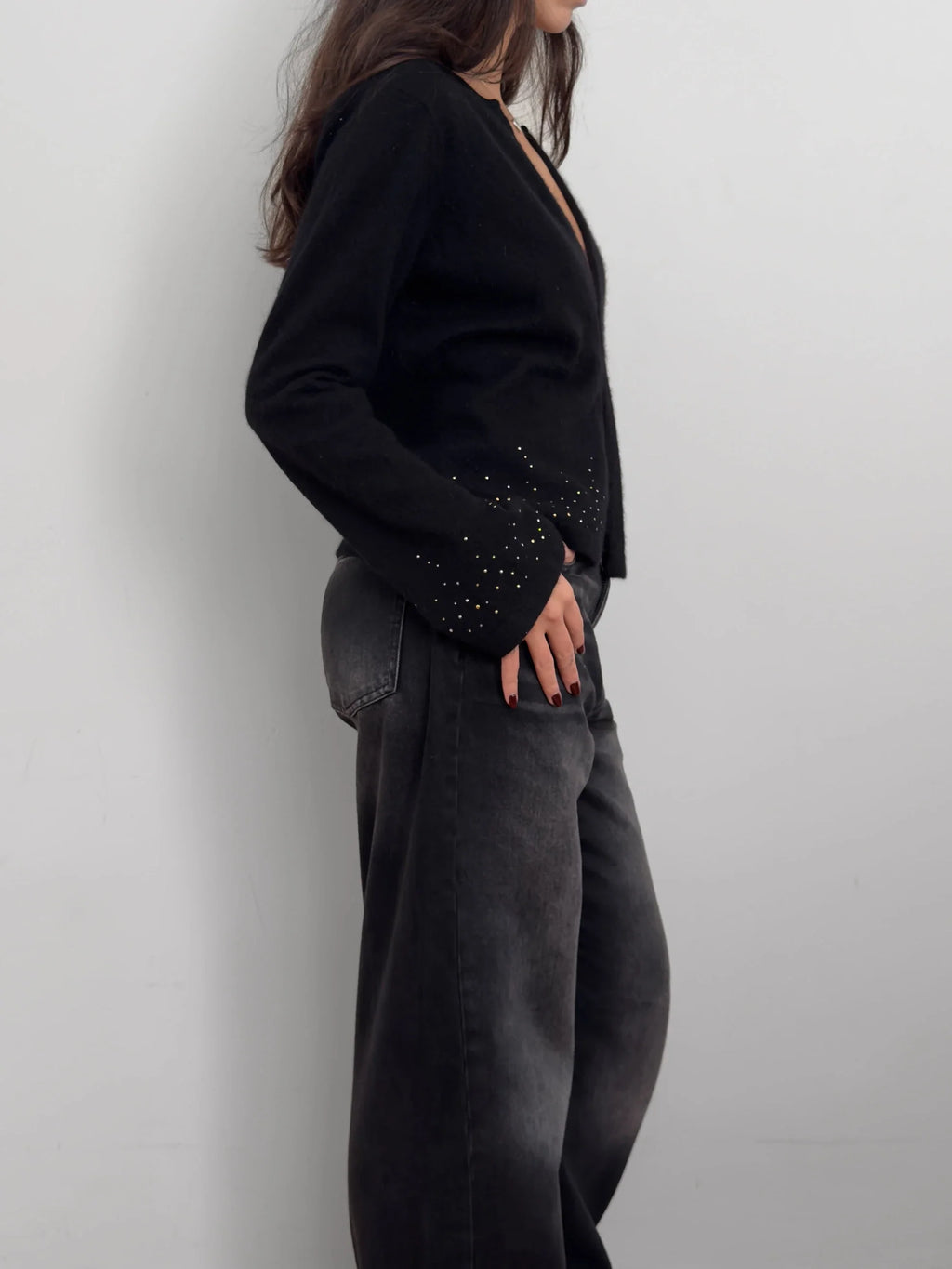 Black Wool Cardigan