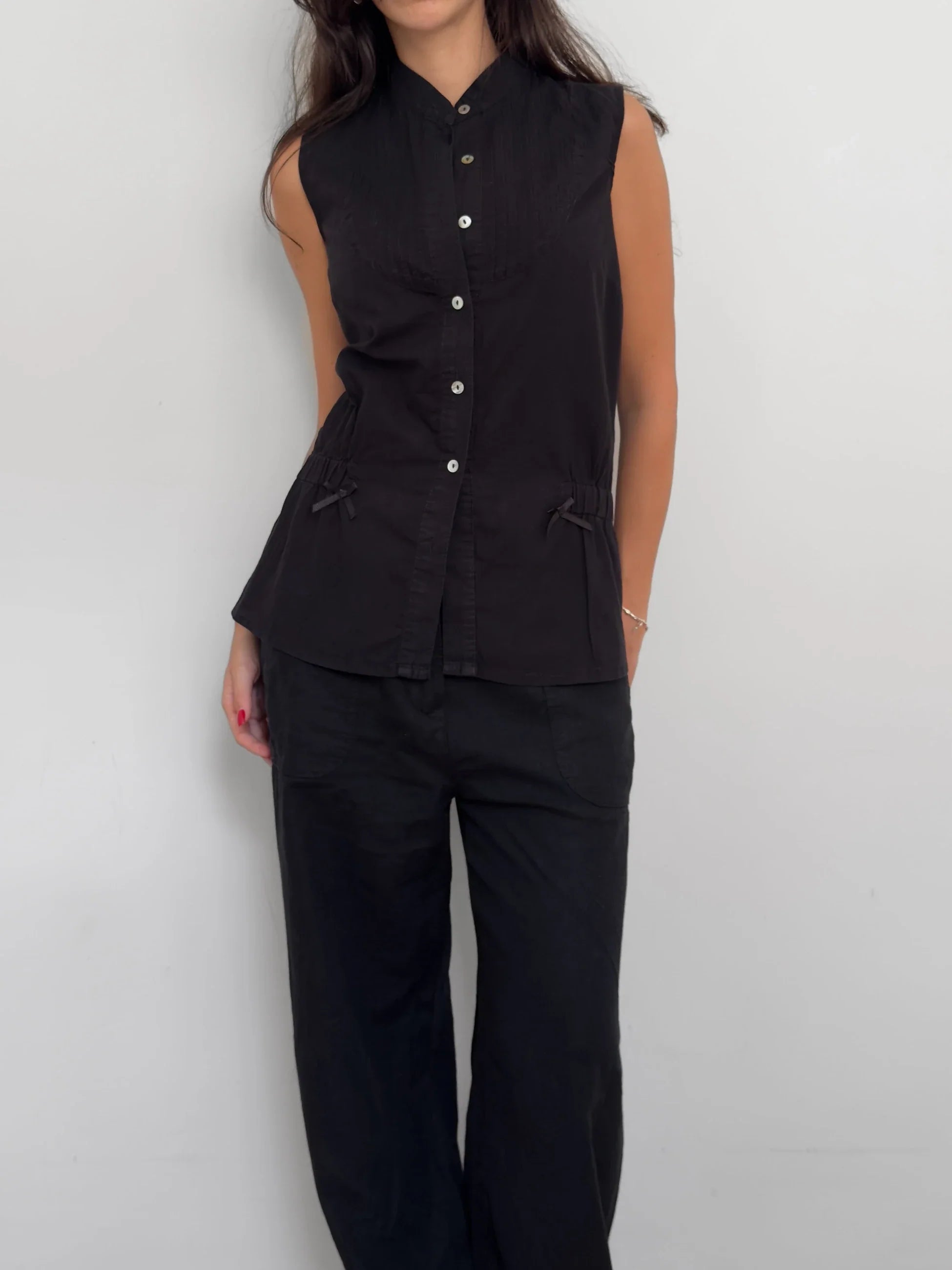 Sleeveless Black Shirt