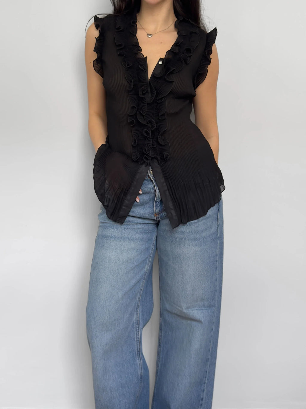 Sleeveless Chiffon Shirt