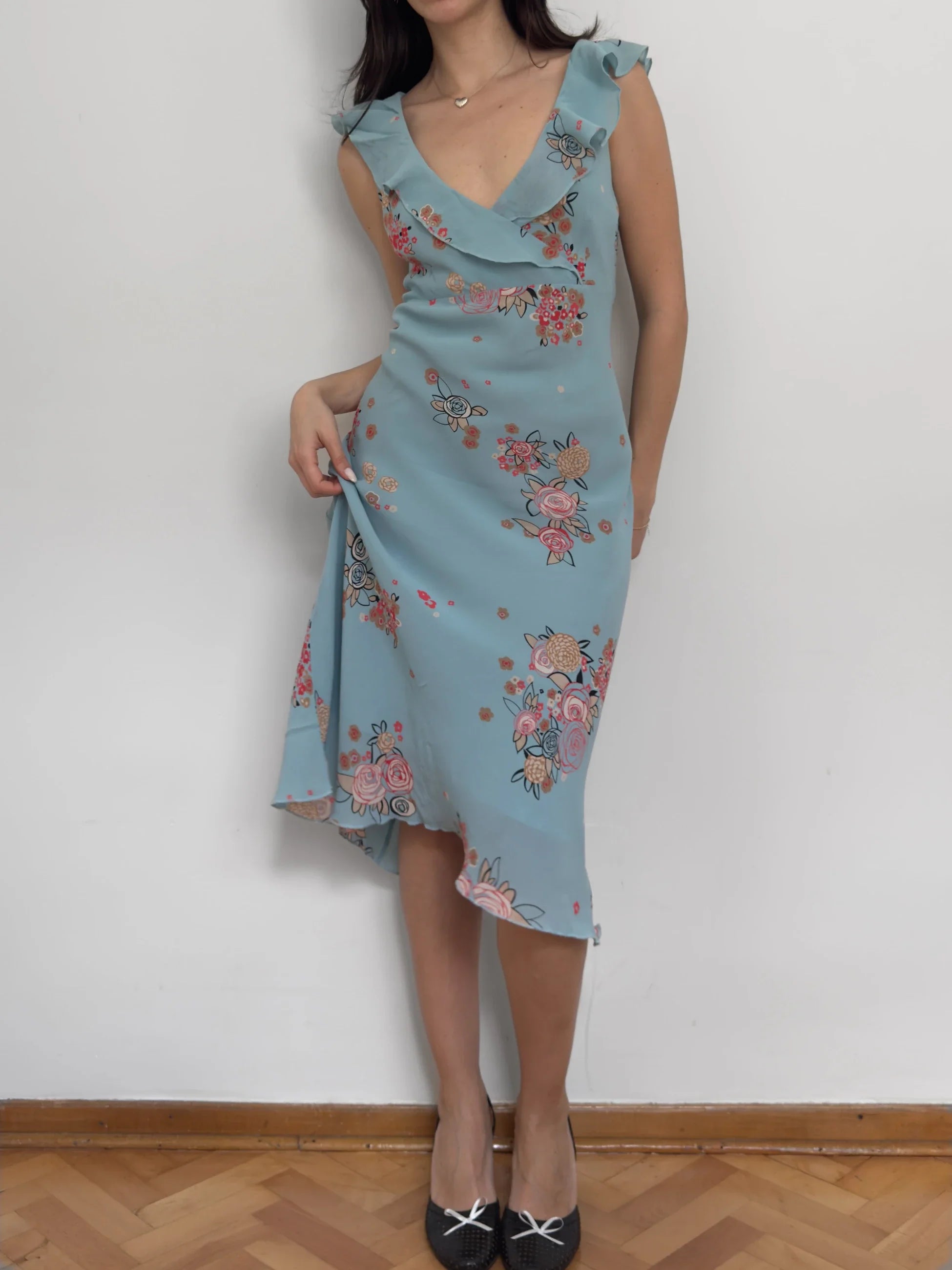 Patterned Blue Dress
