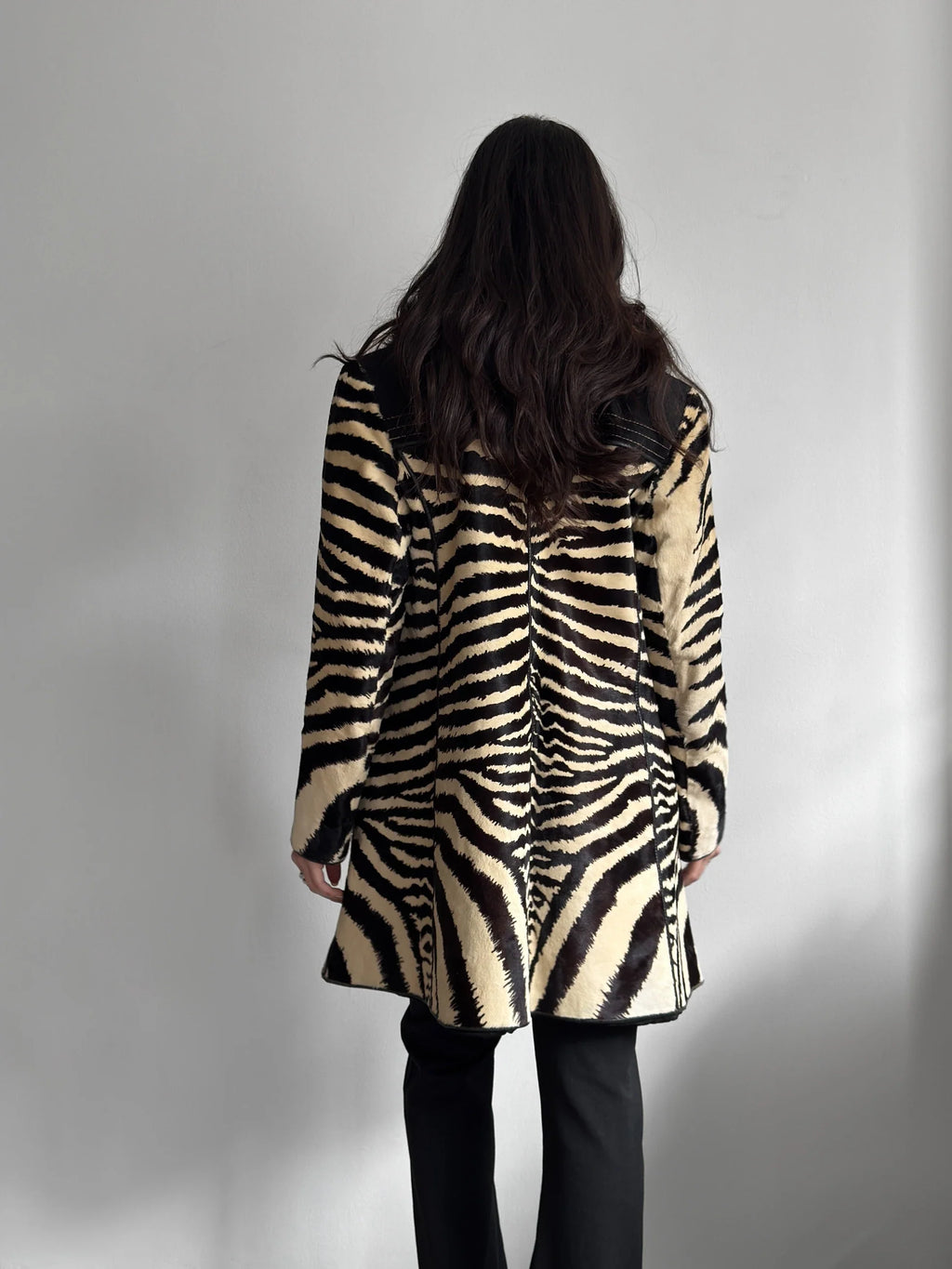 Cowhide Zebra-Print Coat