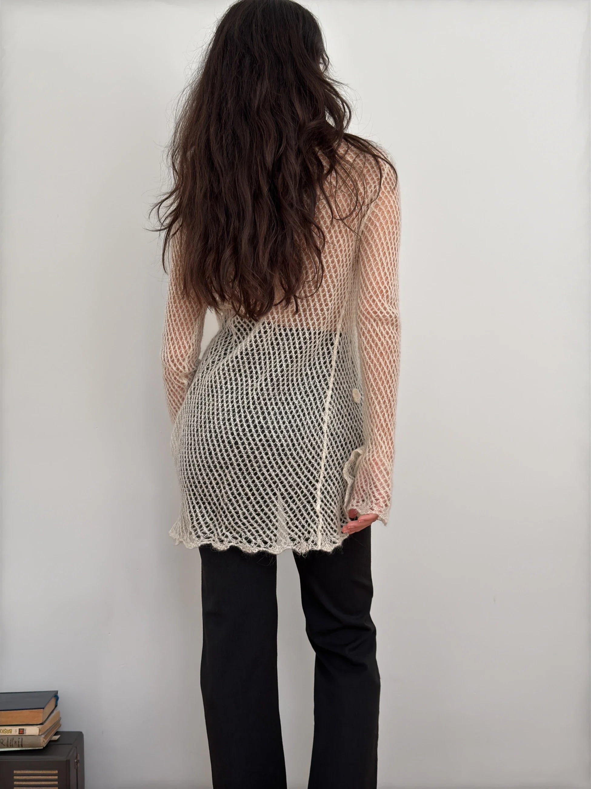 Pointelle Mohair Cardigan