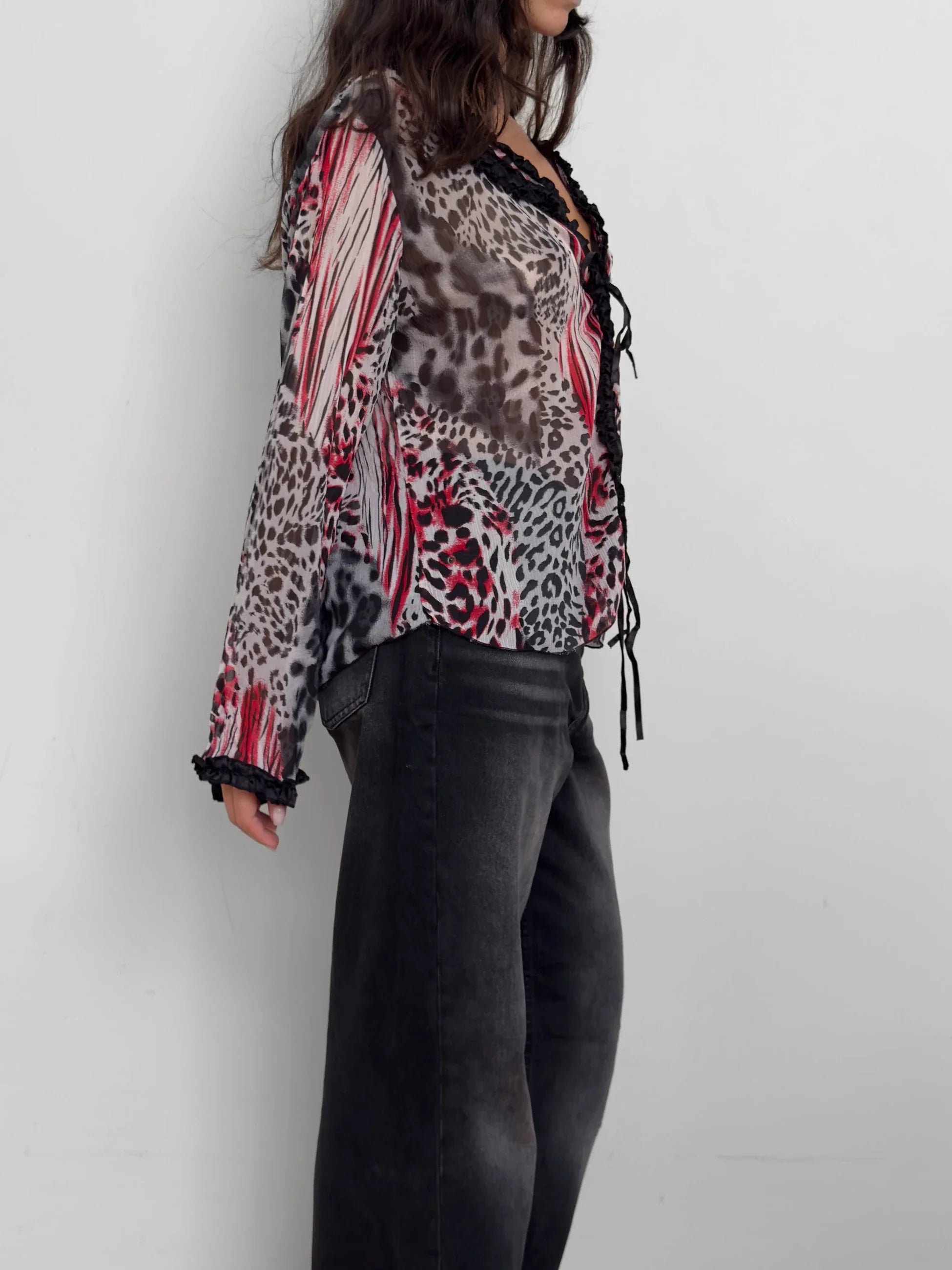 Patterned Chiffon Blouse