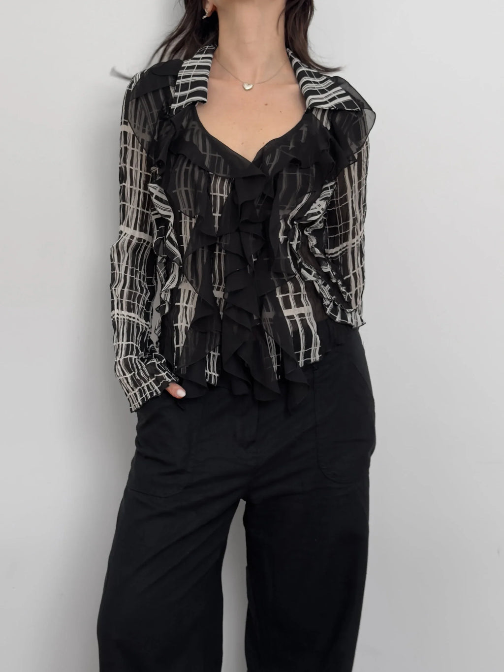 Ruffled Chiffon Shirt