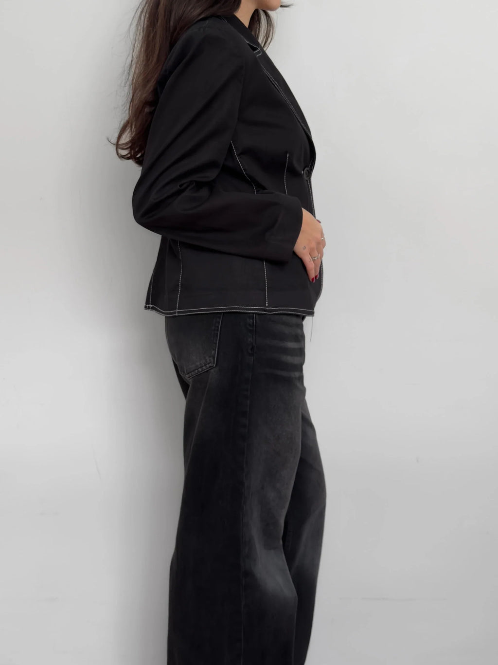 Contrast Stitched Blazer