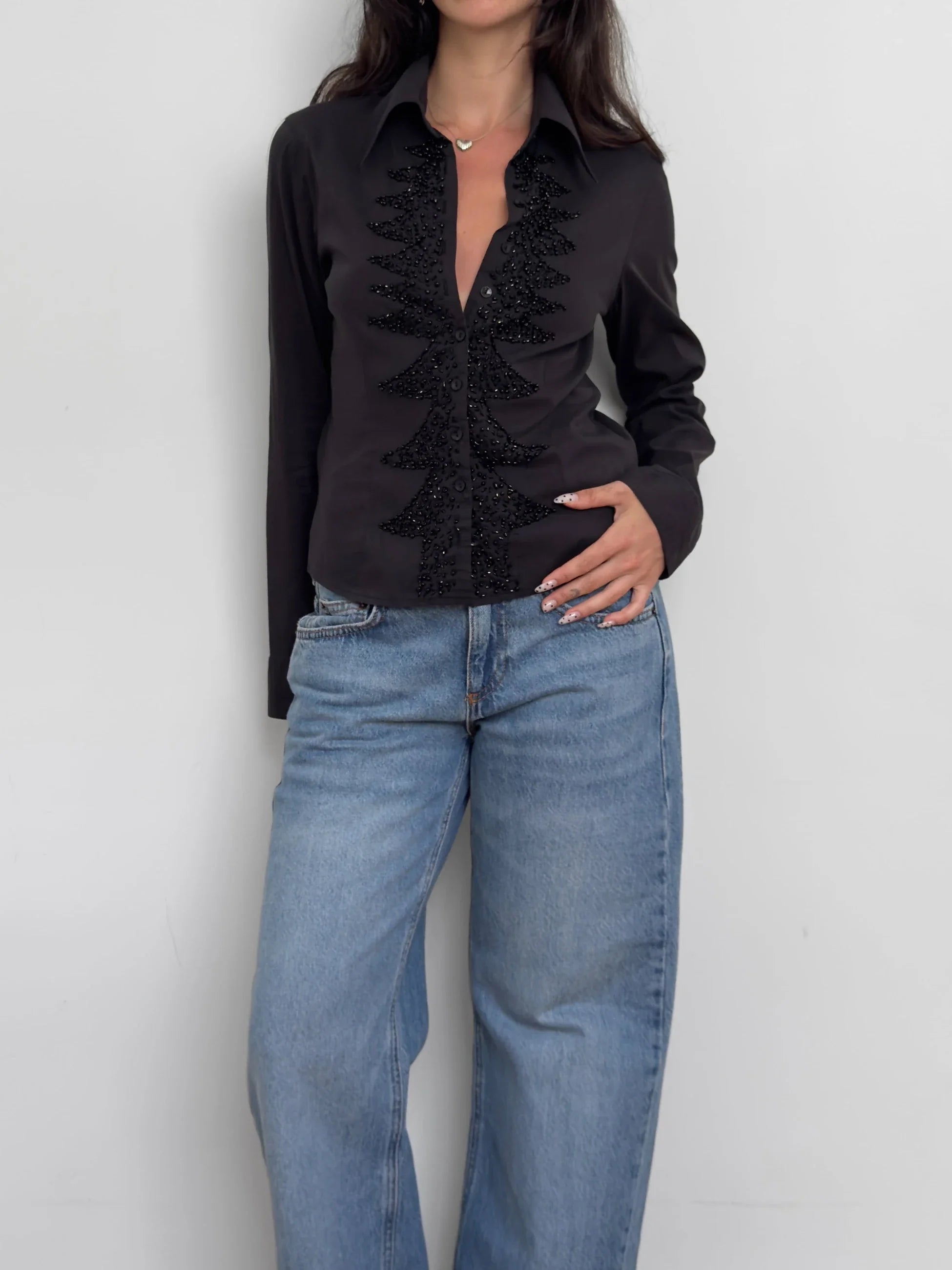 Bead-Embroidered Shirt