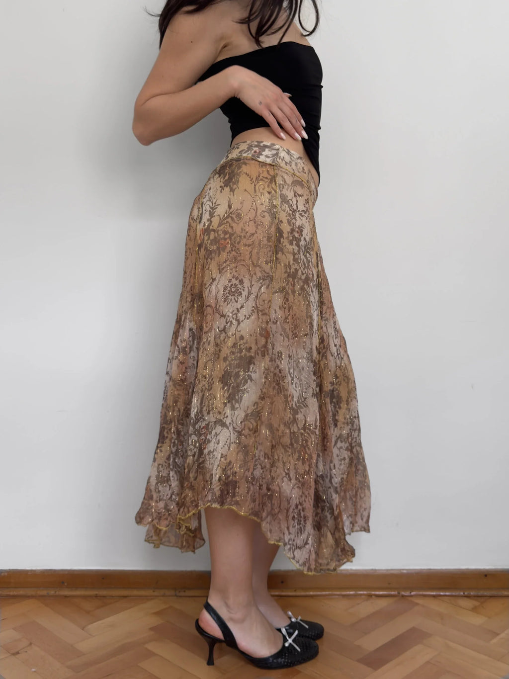 Patterned Chiffon Skirt
