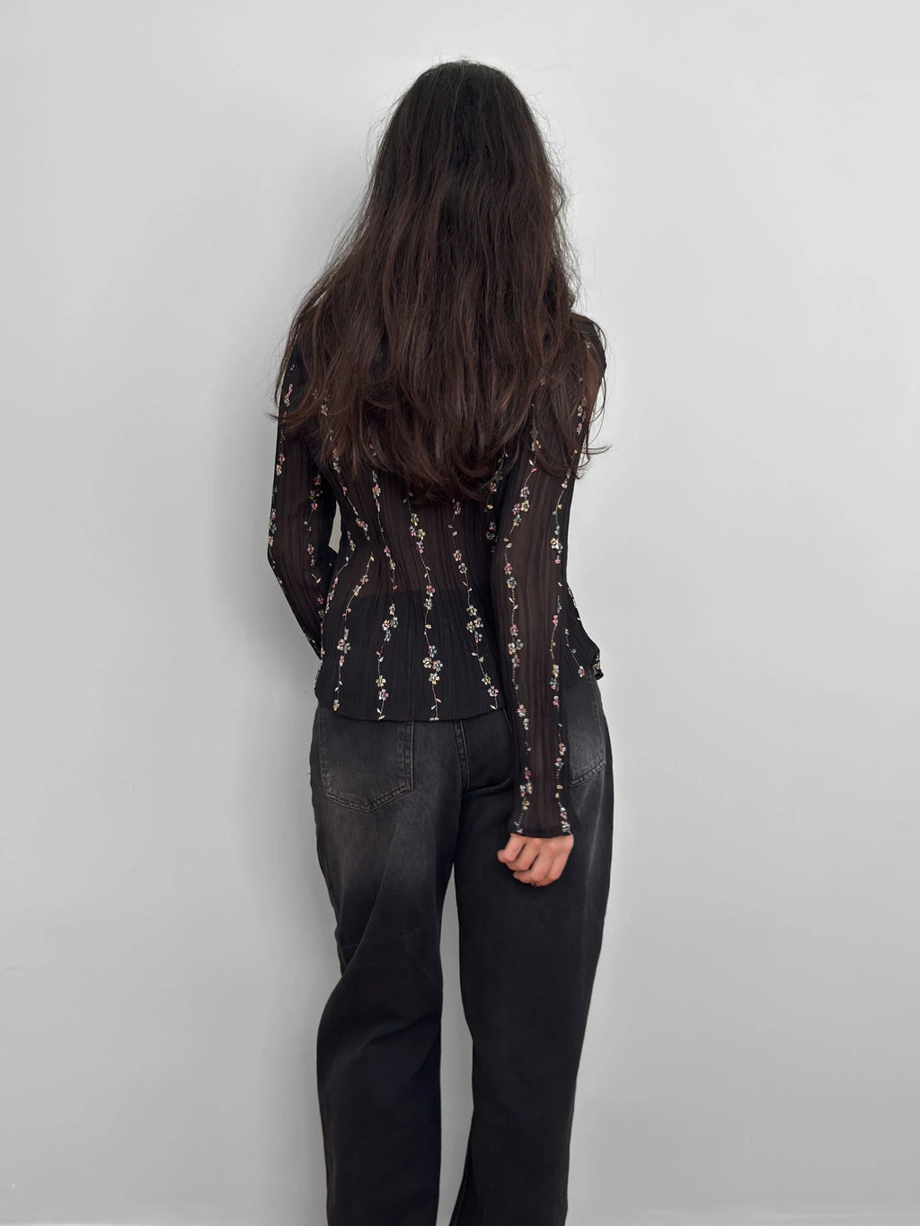 Embroidered Chiffon Shirt