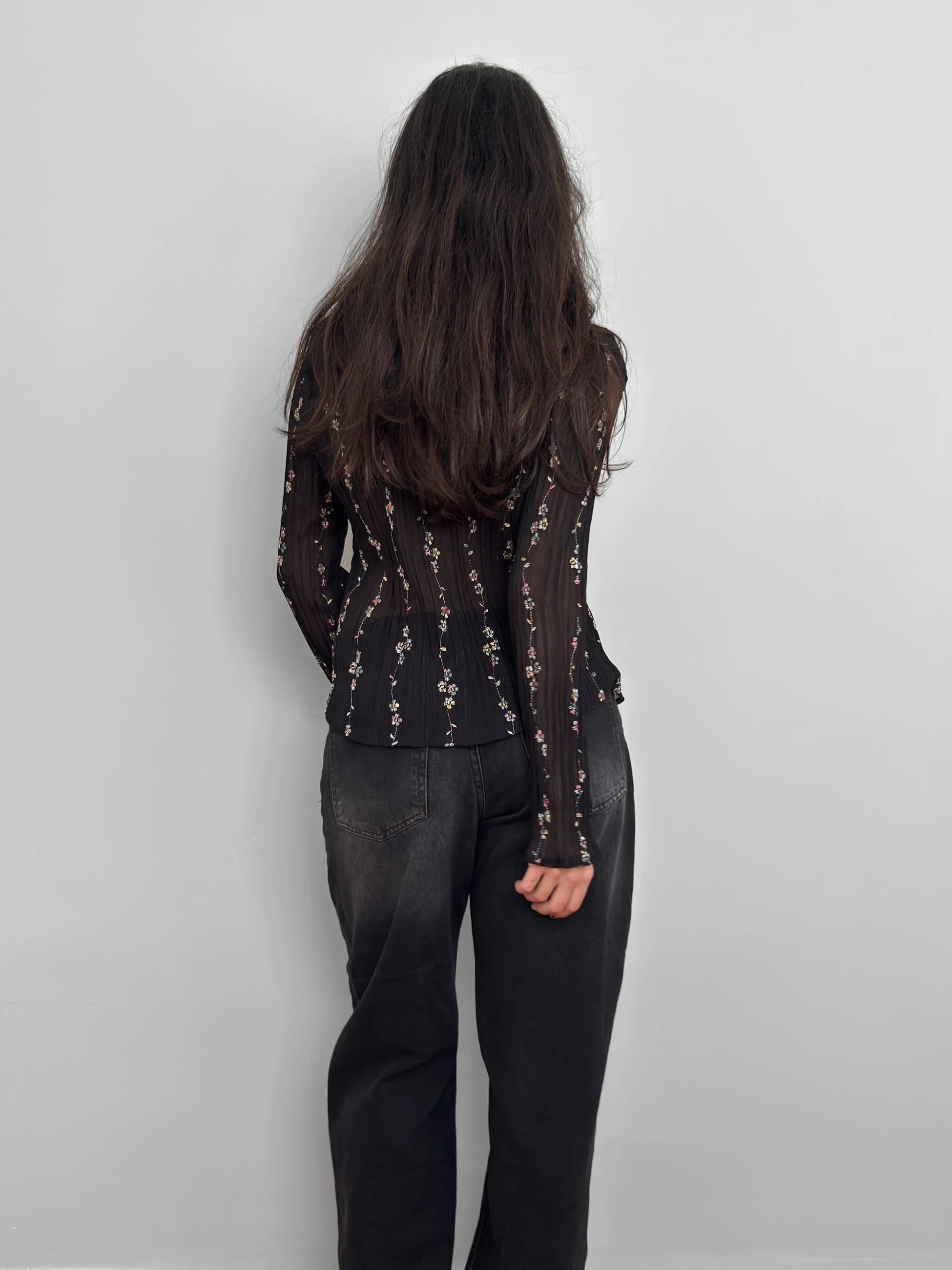 Embroidered Chiffon Shirt
