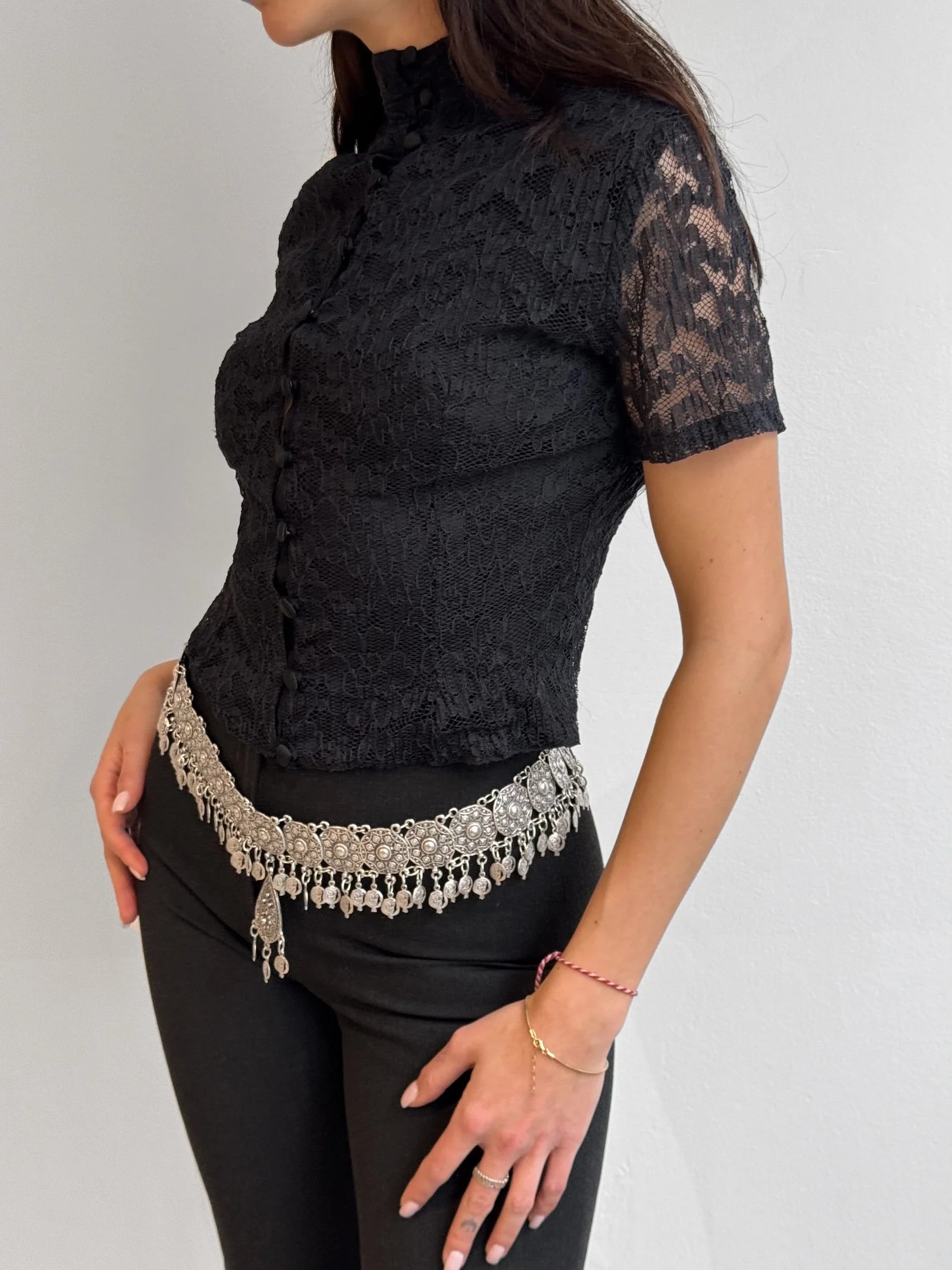 Short Sleeve Lace Blouse