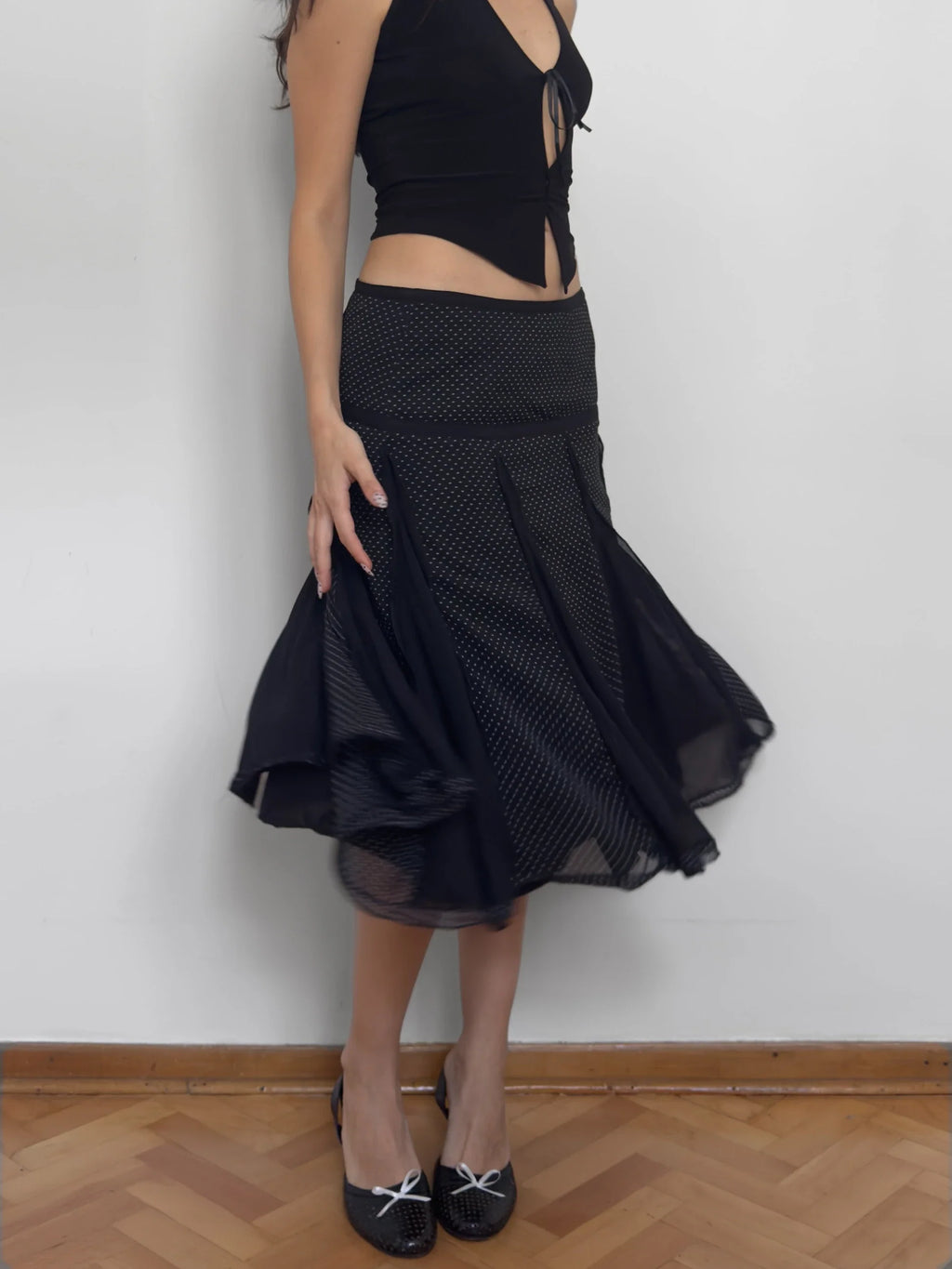 Polka Dot Chiffon Skirt