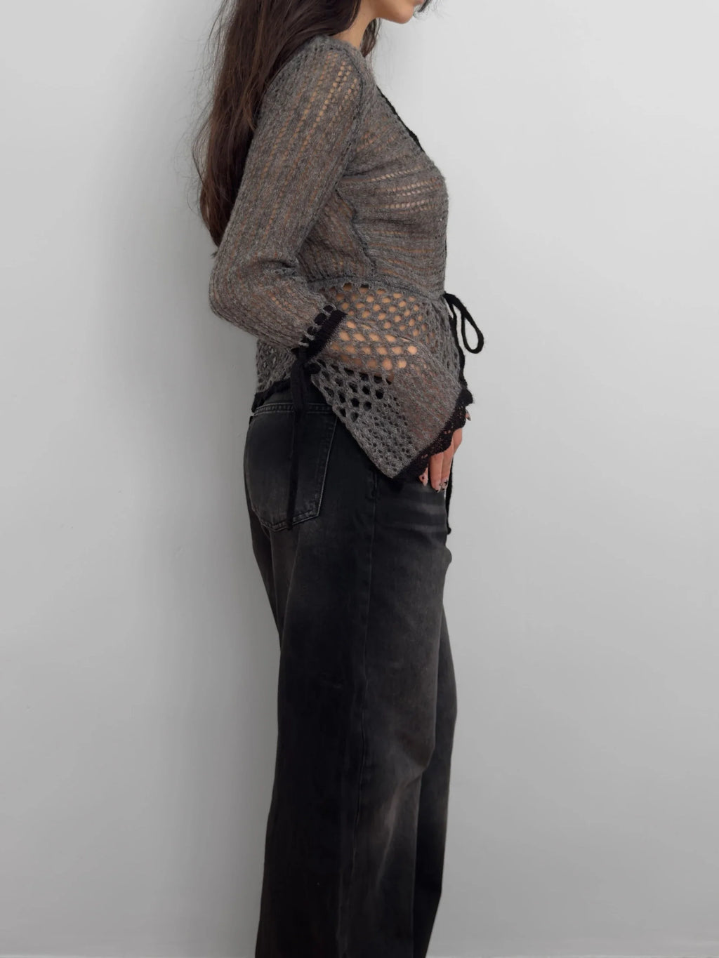 Grey Mohair Cardigan