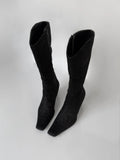 Embroidered Suede Boots