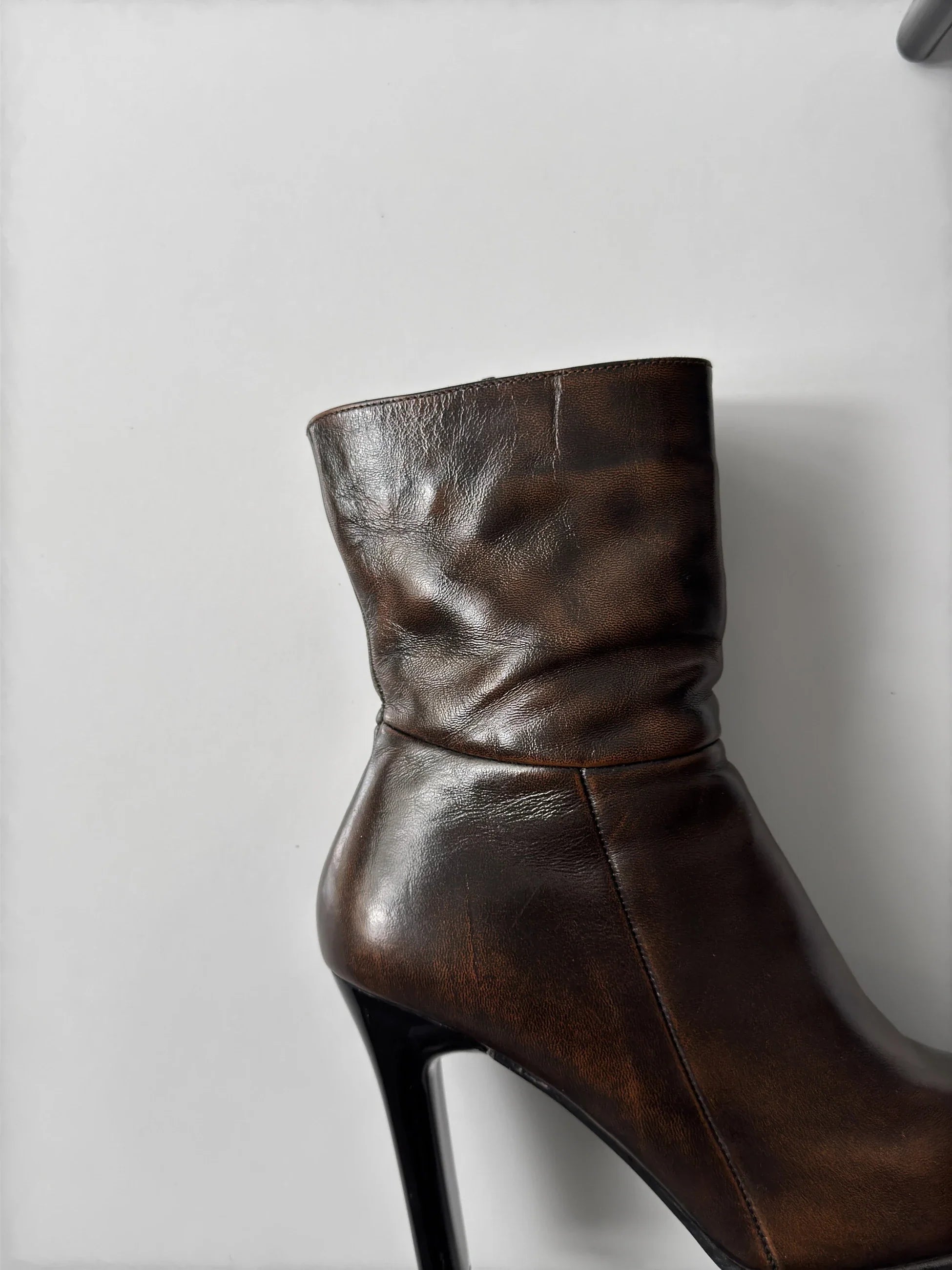 Distressed Leather Ankle Boot
