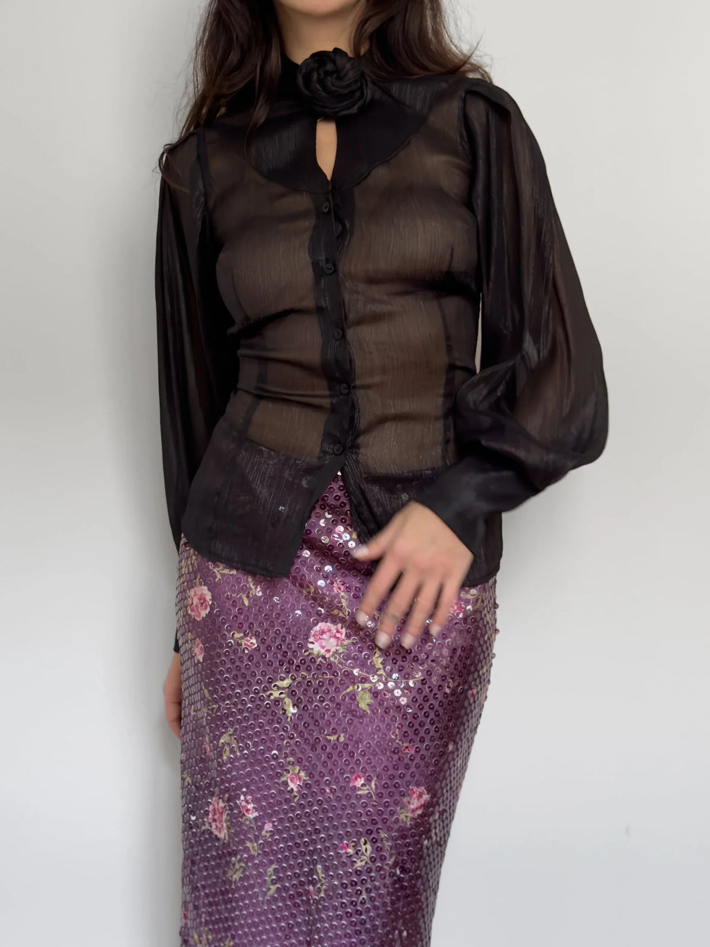Black Tulle Shirt