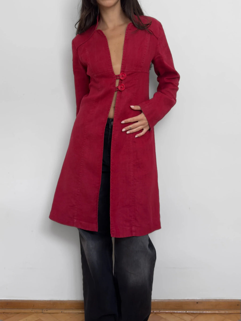 Red Linen Jacket