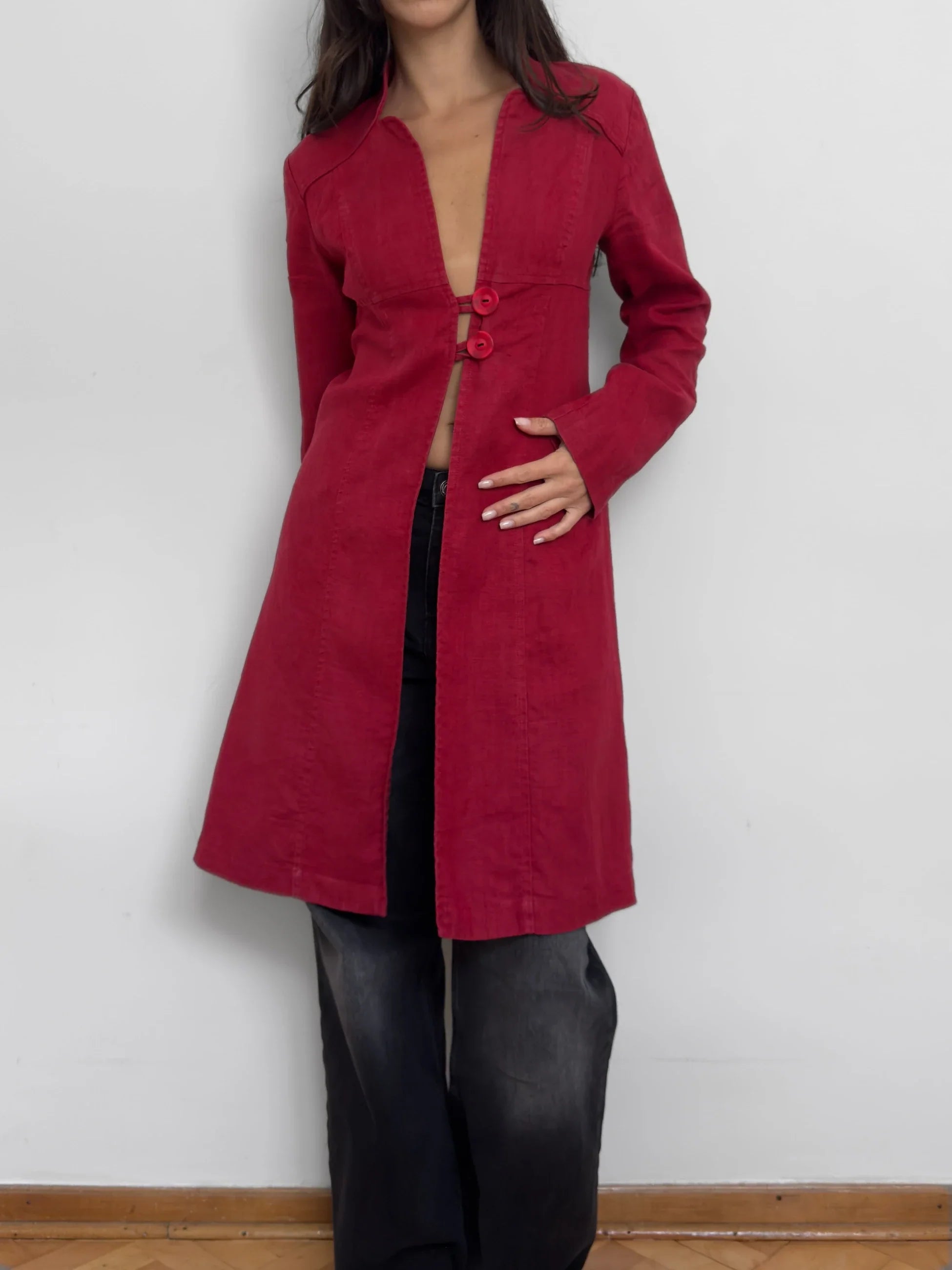 Red Linen Jacket
