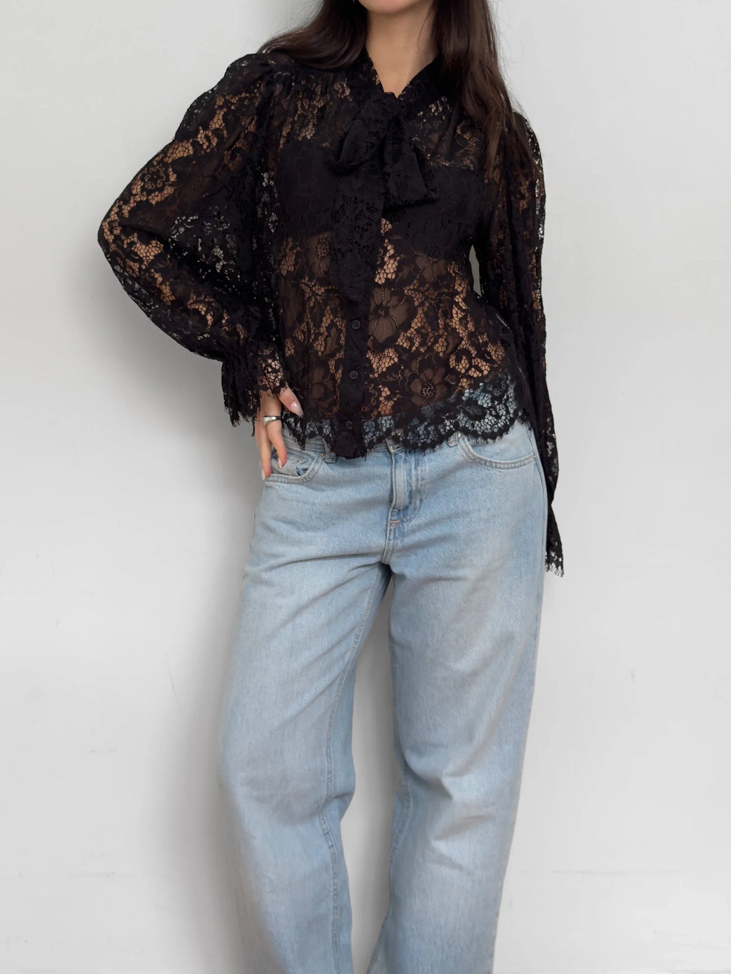 Black Guipure Shirt