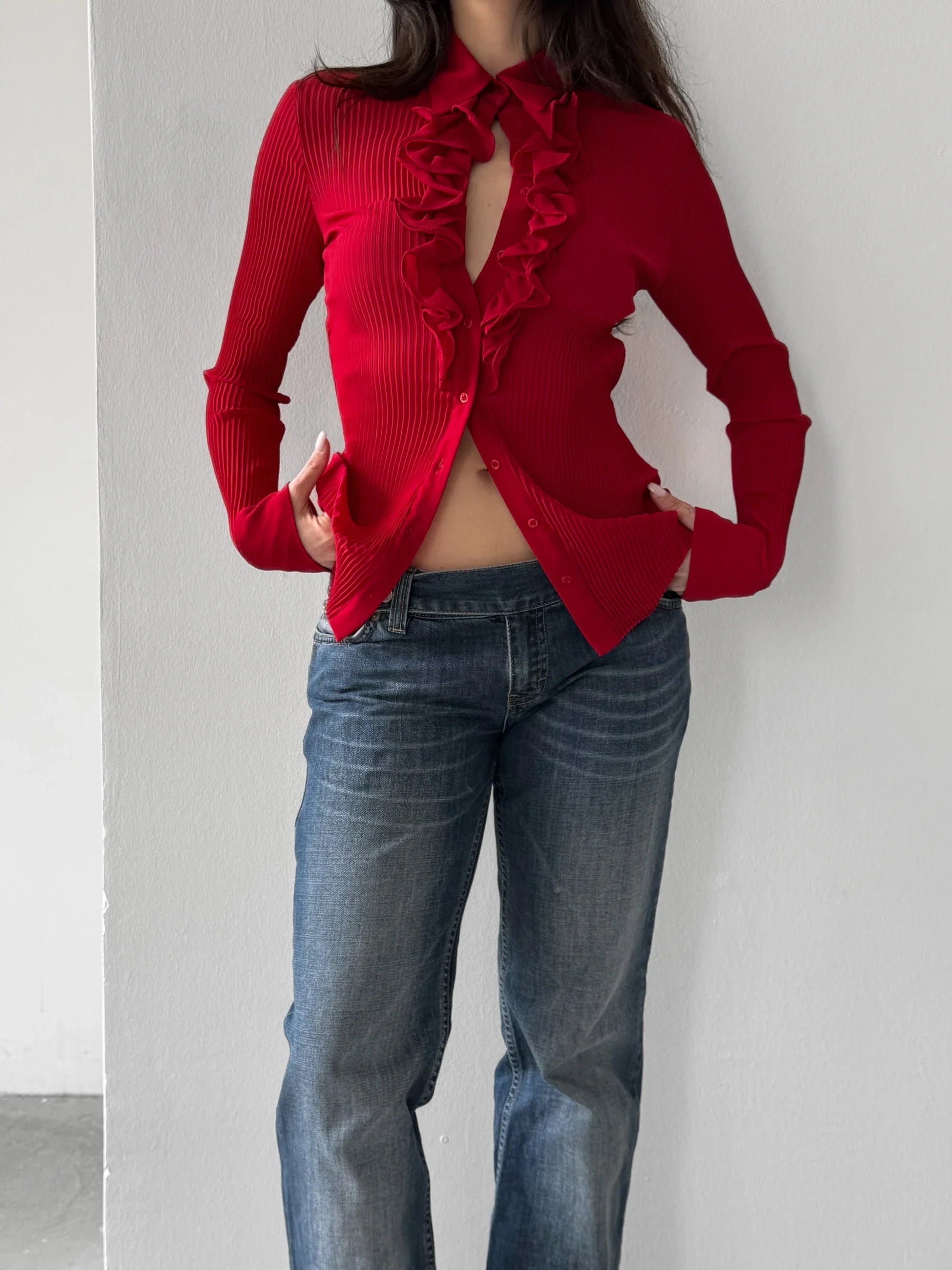 Red Tulle Shirt