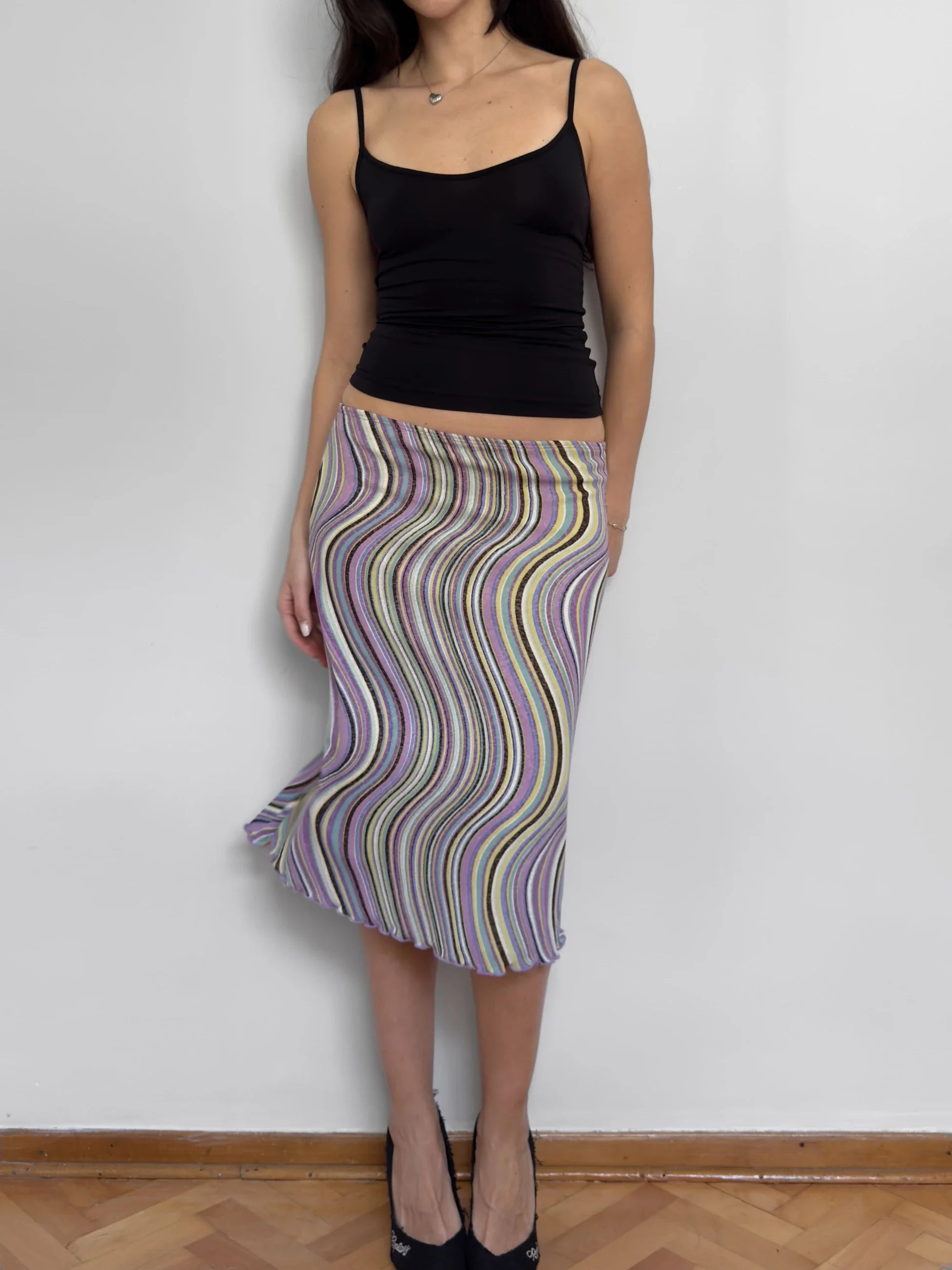 Multi Coloured Midi Skirt