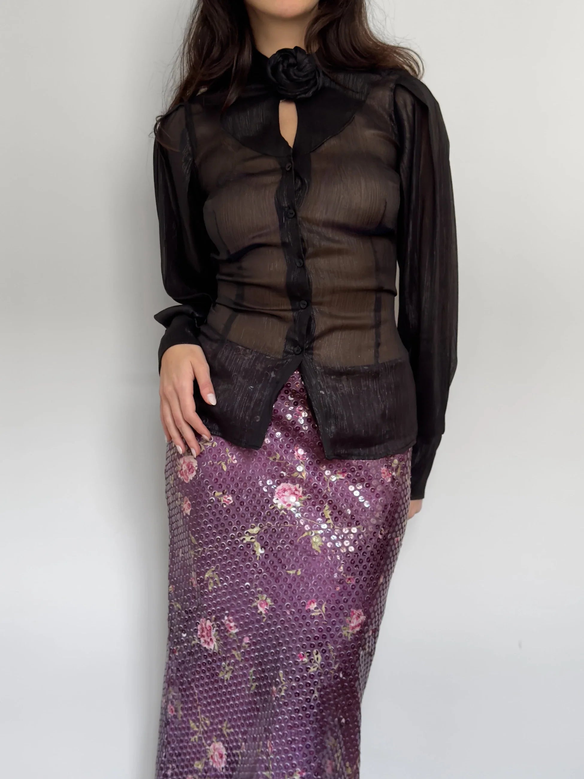 Black Tulle Shirt