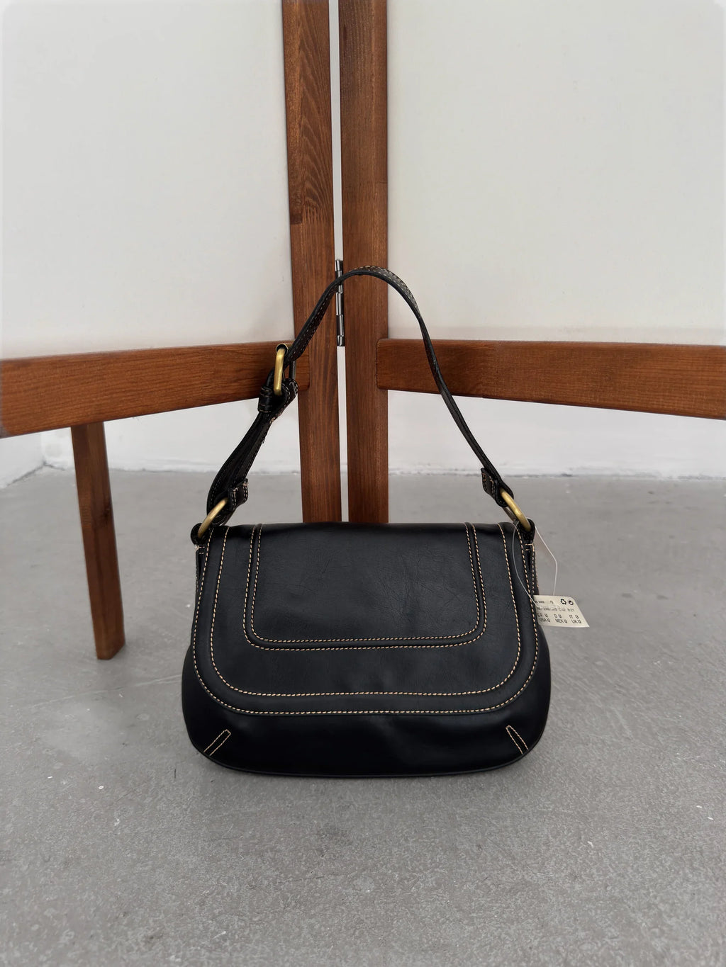 Contrast Stitched Shoulder Bag