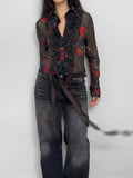 Ruffled Chiffon Shirt