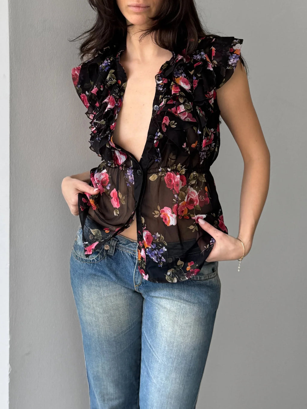 Morgan Floral Tulle Blouse